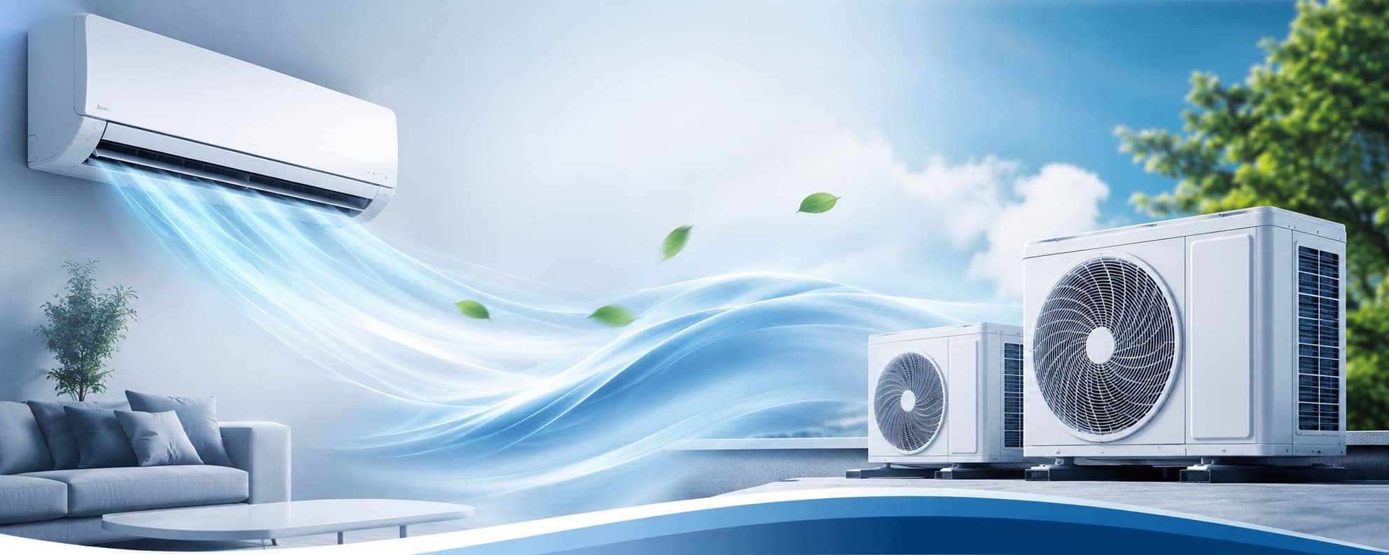 Aire acondicionado climatizando un living
